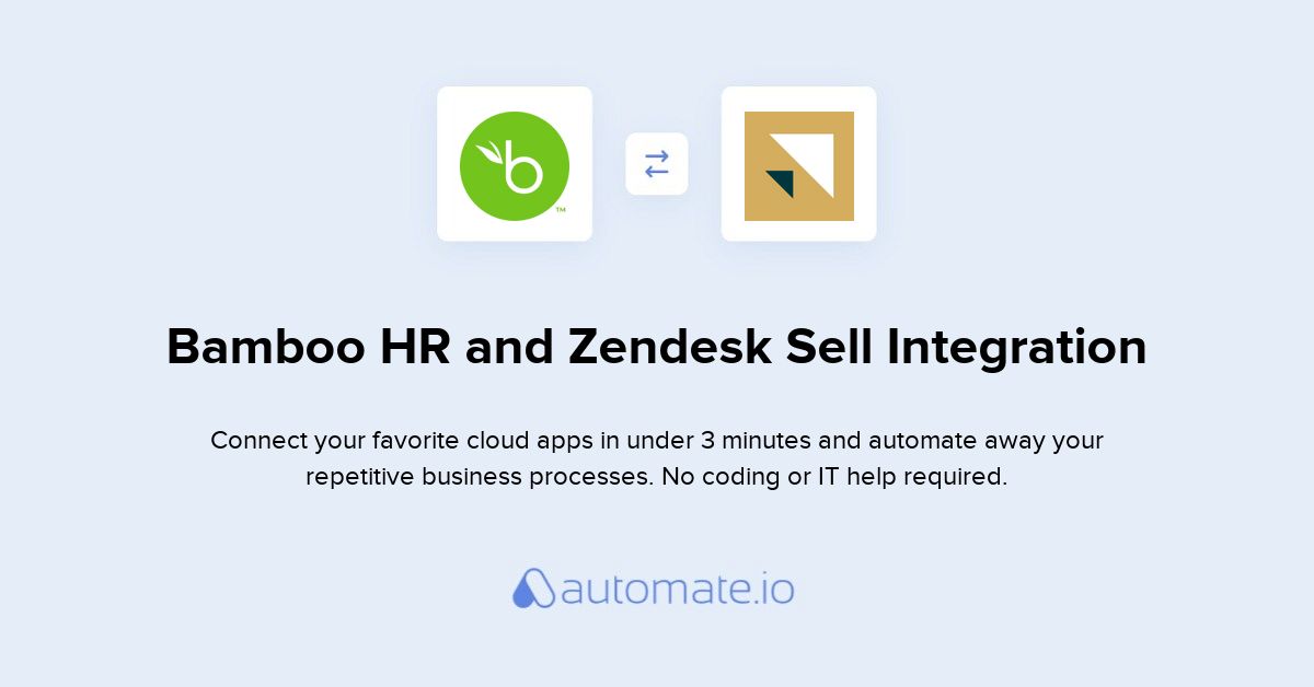 How to Connect Bamboo HR and Zendesk Sell (integration