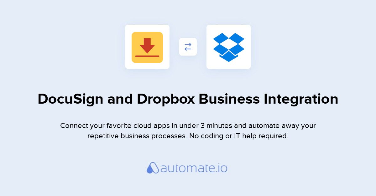 How to Connect DocuSign and Dropbox Business (integration) Automate.io