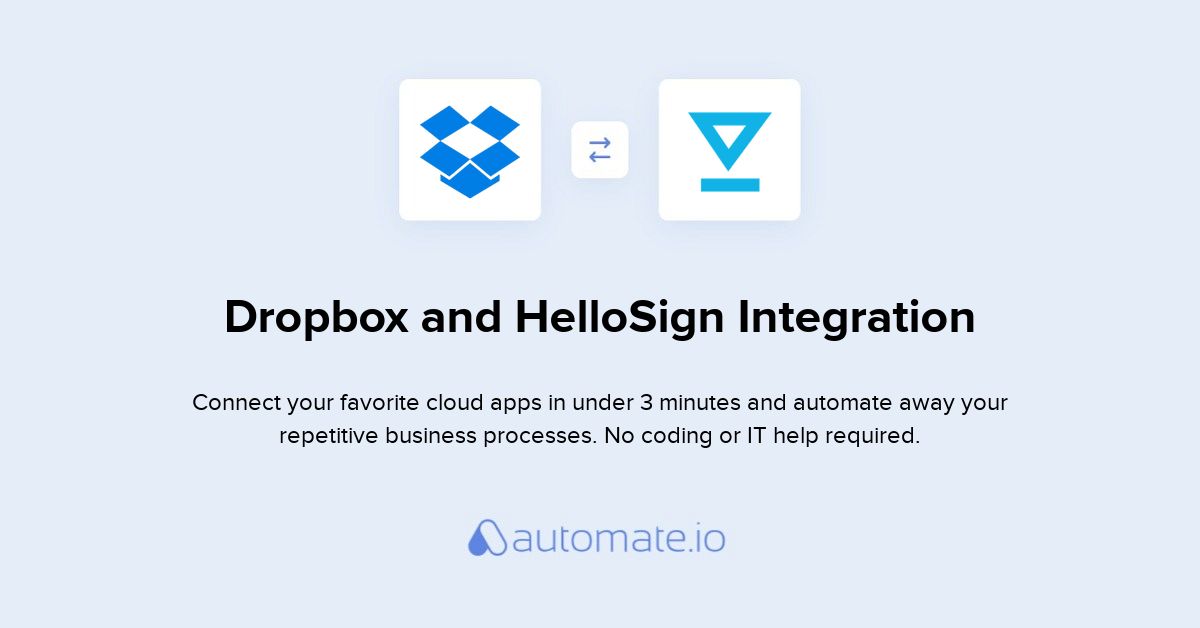 How To Connect Dropbox And HelloSign (integration) - Automate.io