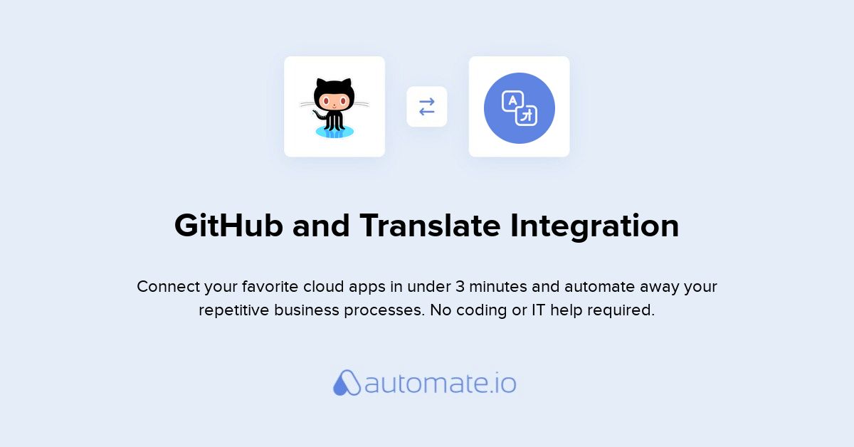 How To Connect GitHub And Translate (integration) - Automate.io