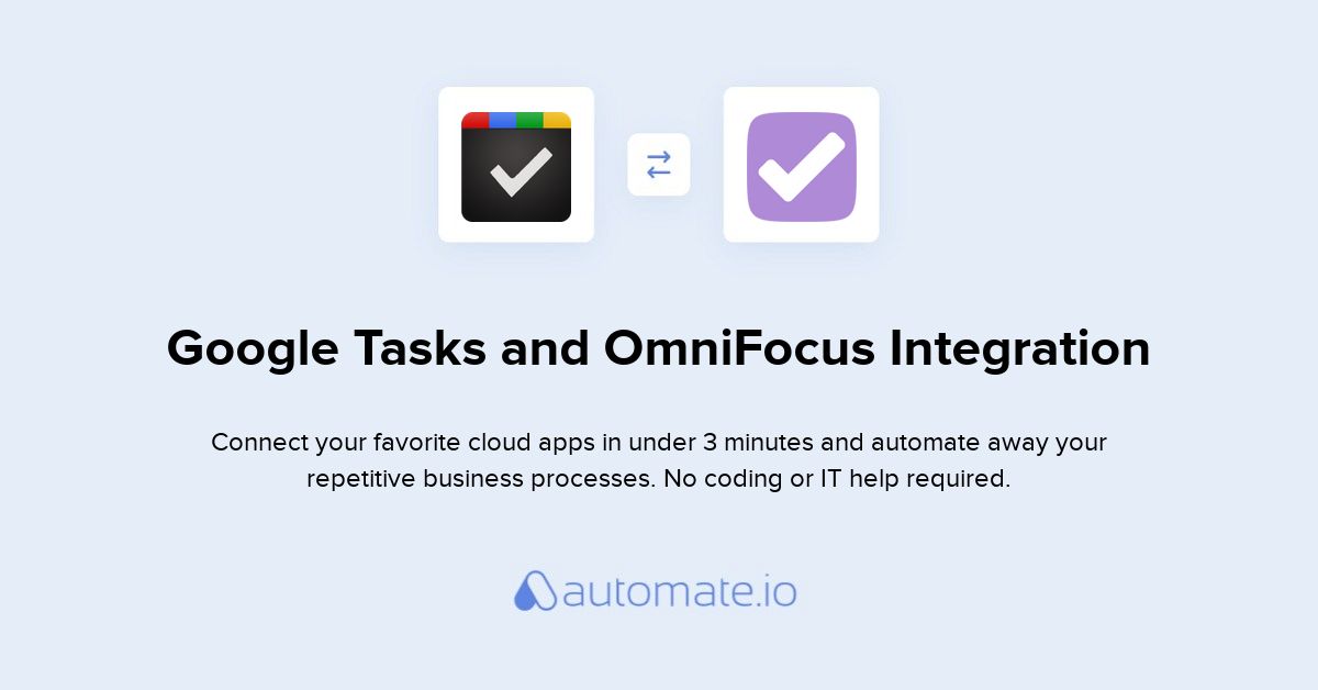 How to Connect Google Tasks and OmniFocus (integration) Automate.io
