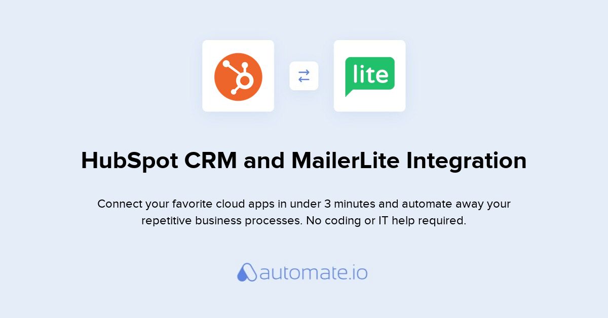 How to Connect HubSpot CRM and MailerLite (integration) Automate.io